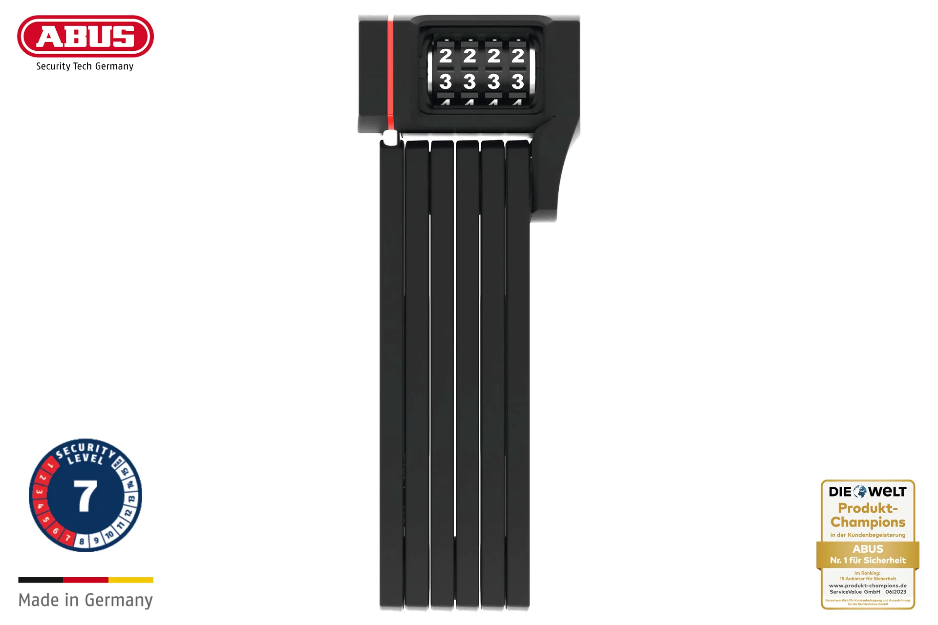 ABUS uGrip Bordo 5700C/80 BK + Halter SH  Faltschloss - schwarz