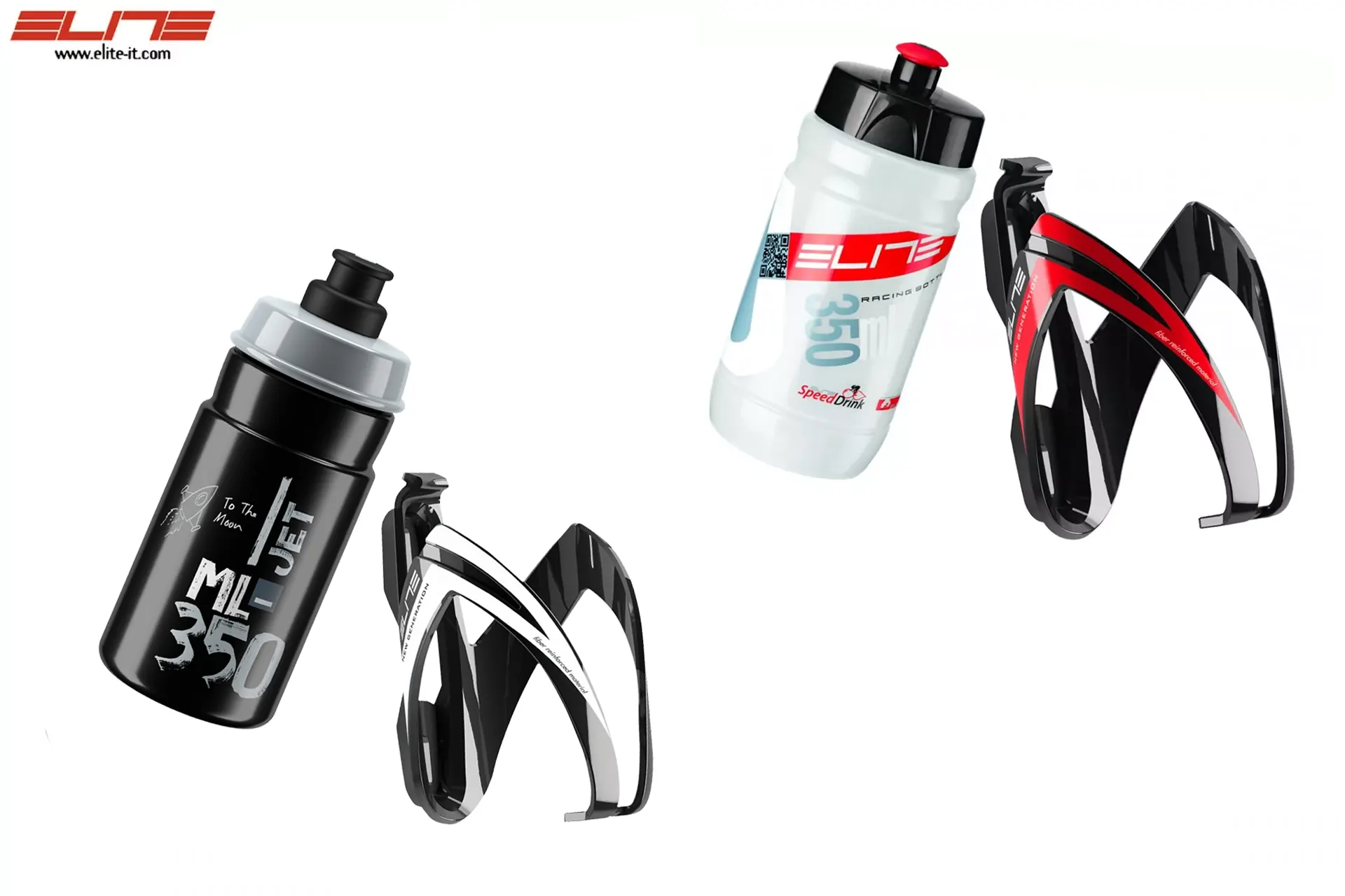 Elite Kit CEO - Trinkflasche + Halter-Set 350 ml -  schwarz oder rot