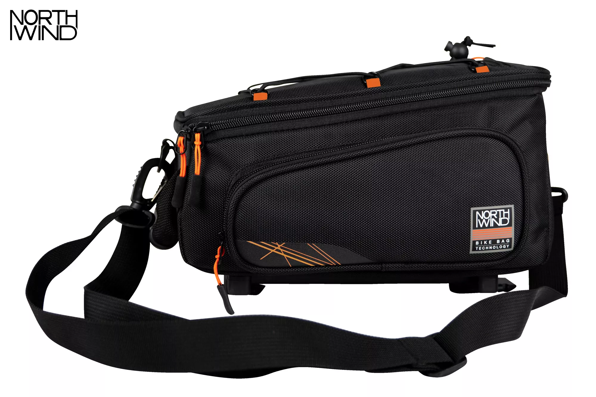 NORTHWIND Classic schwarz / orange - Gepäckträgertasche iRack II