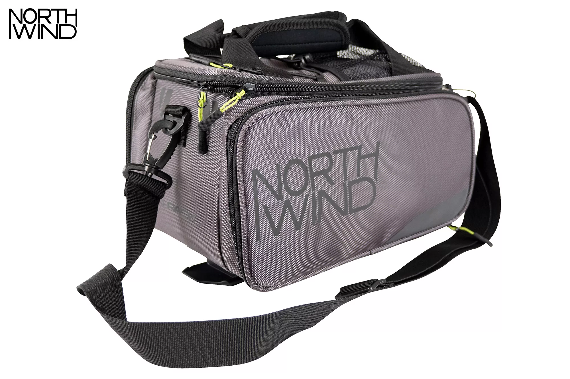 NORTHWIND "Touring" Smartbag - grau / lime - Gepäckträgertasche i-Rack II