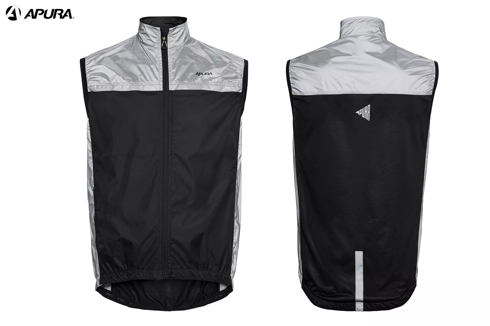APURA Commuting Vest Reflective - Windweste reflektierend silber / schwarz